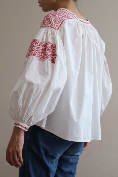 Antique French White Cotton Blouse