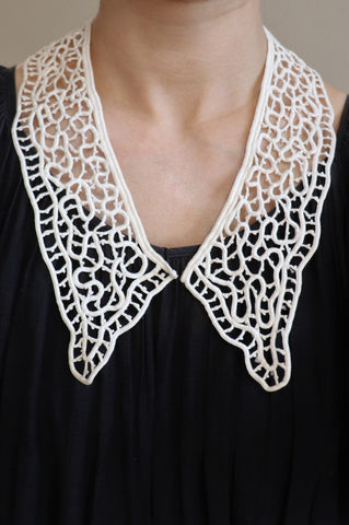 1910s White Handmade Lace Collar