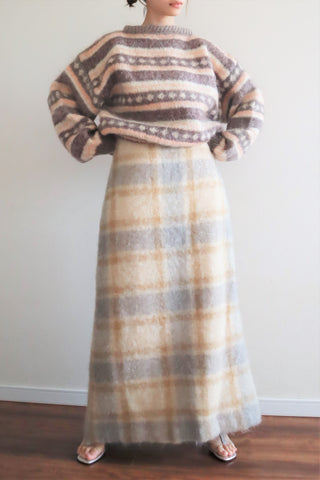 70s Deadstock Scottish Mohair Long Skirt