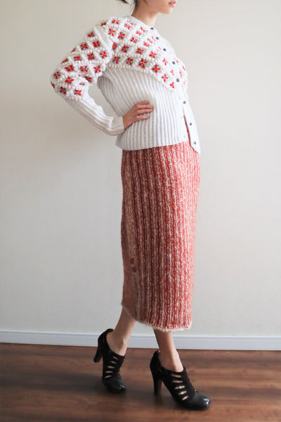 80s Hand Knit Mohair Skirt