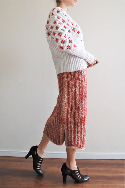 80s Hand Knit Mohair Skirt