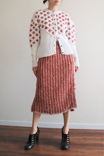 80s Hand Knit Mohair Skirt