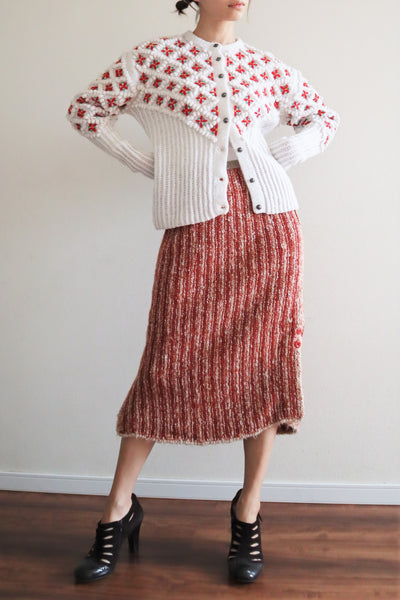 80s Hand Knit Mohair Skirt