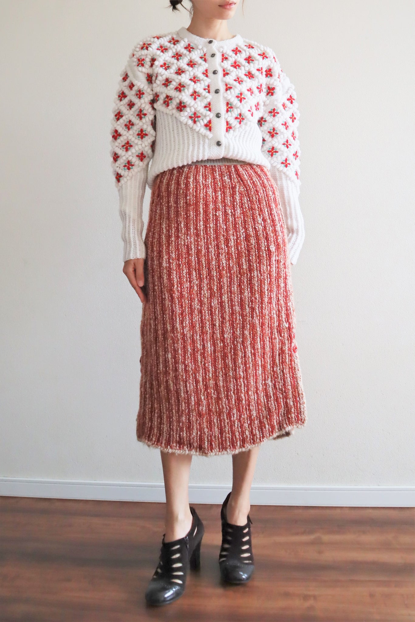 80s Hand Knit Mohair Skirt