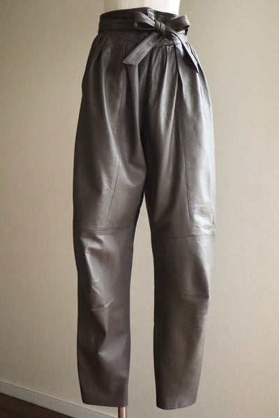 80s Dark Brown Leather Pants