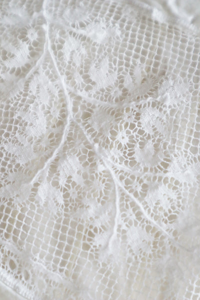 1900s Valancienne Lace Large Collar Cotton Dress