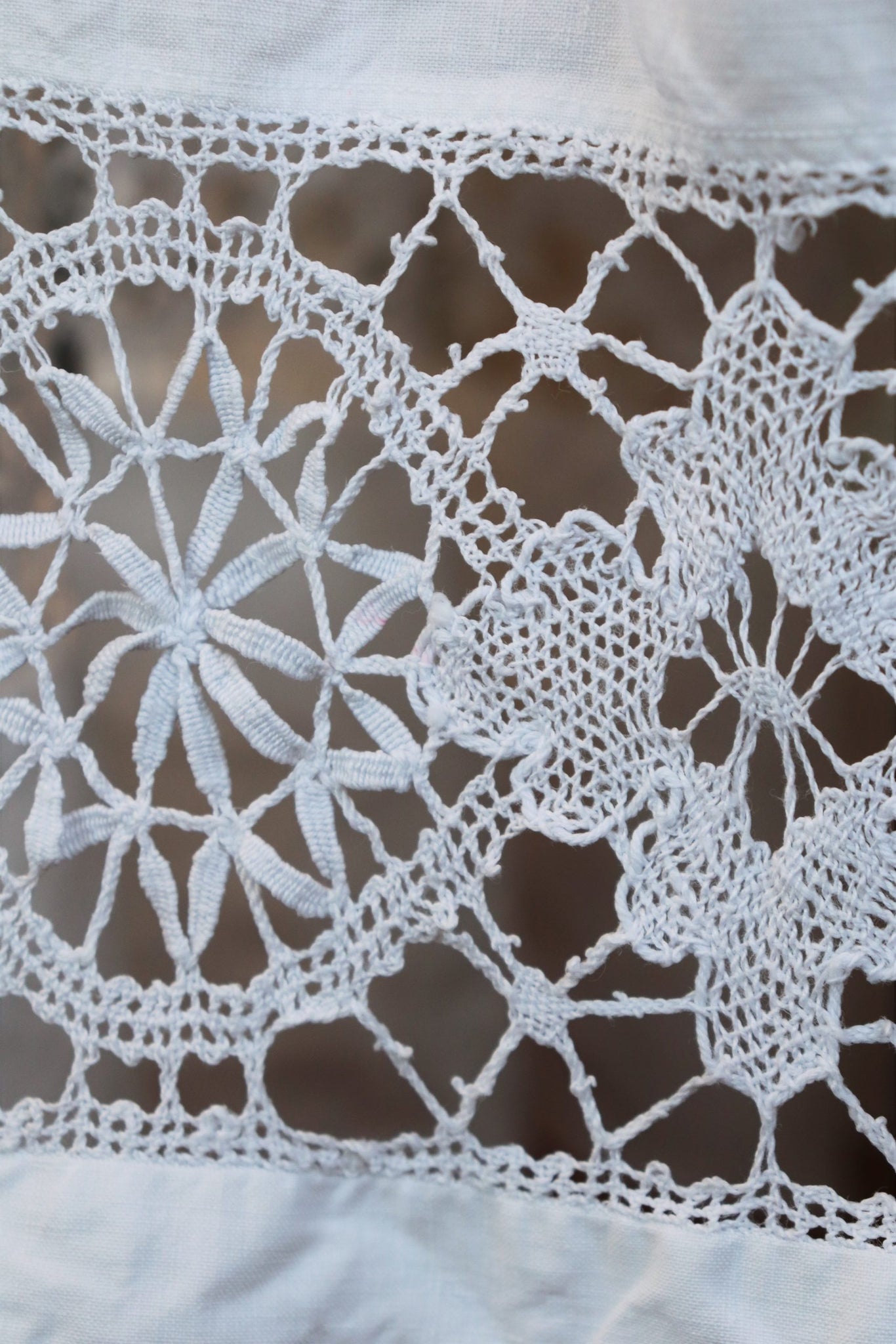 Antique Church Linen Dress Floor Length Hand Embroidery