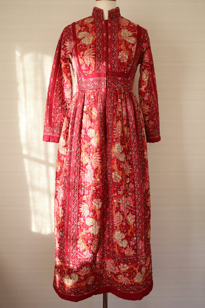 70s Mr. Jac Indian Cotton Quilted Long Dress