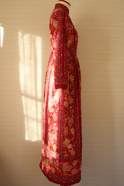 70s Mr. Jac Indian Cotton Quilted Long Dress