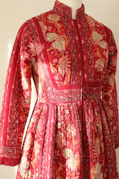 70s Mr. Jac Indian Cotton Quilted Long Dress