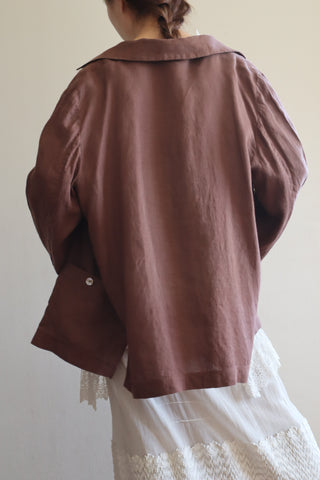 90s Italian Brown Linen Jacket