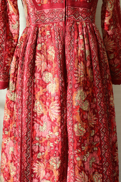 70s Mr. Jac Indian Cotton Quilted Long Dress