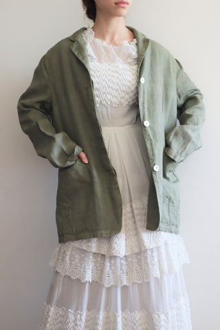 80s Khaki Linen Jacket