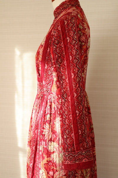 70s Mr. Jac Indian Cotton Quilted Long Dress