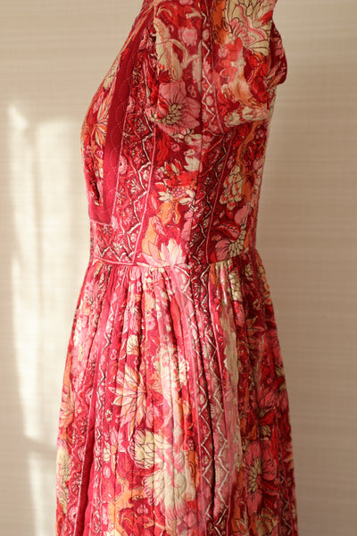 70s Mr. Jac Indian Cotton Quilted Long Dress