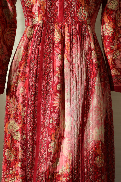 70s Mr. Jac Indian Cotton Quilted Long Dress