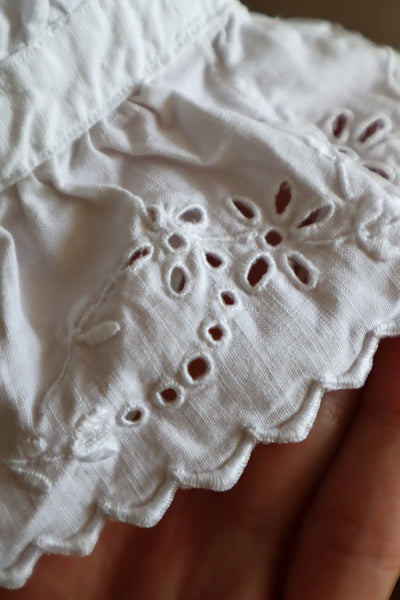 1920s Embroidered Flower Cut Work Lace Blouse