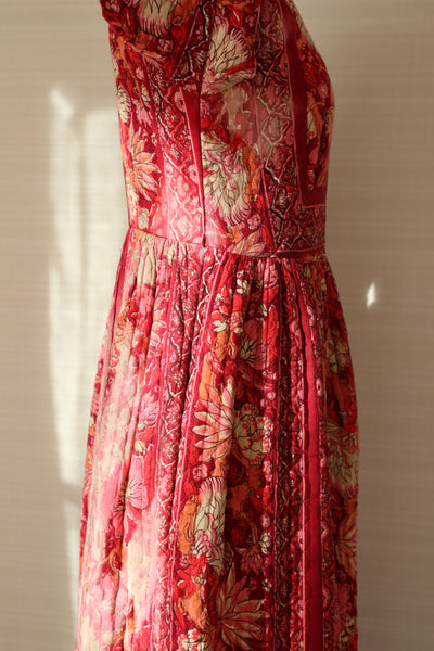 70s Mr. Jac Indian Cotton Quilted Long Dress