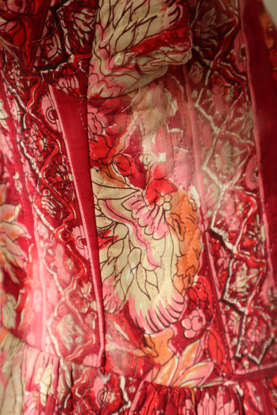 70s Mr. Jac Indian Cotton Quilted Long Dress