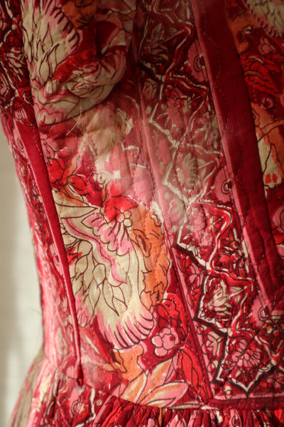 70s Mr. Jac Indian Cotton Quilted Long Dress