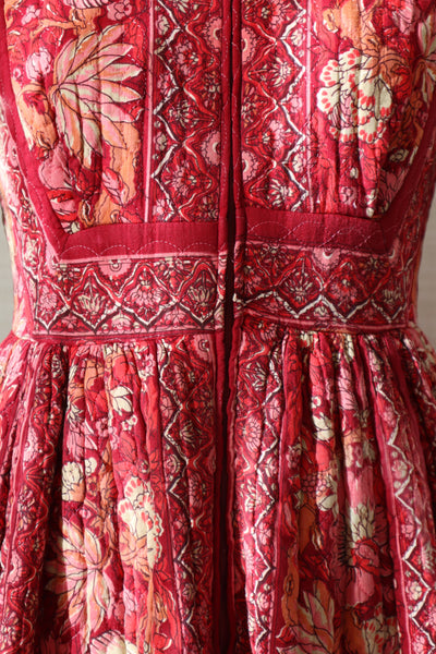 70s Mr. Jac Indian Cotton Quilted Long Dress
