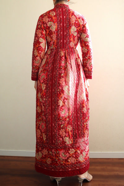 70s Mr. Jac Indian Cotton Quilted Long Dress