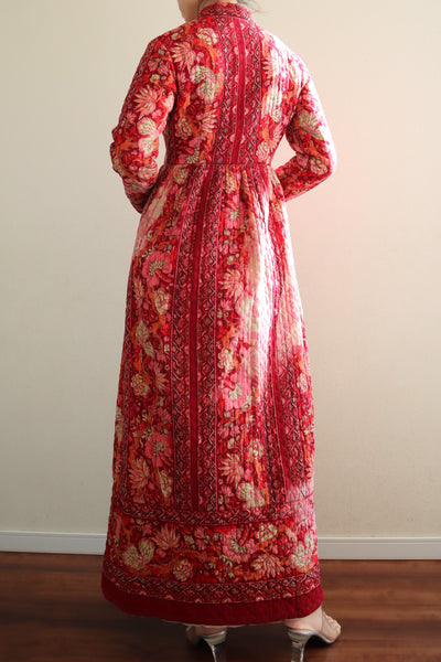 70s Mr. Jac Indian Cotton Quilted Long Dress
