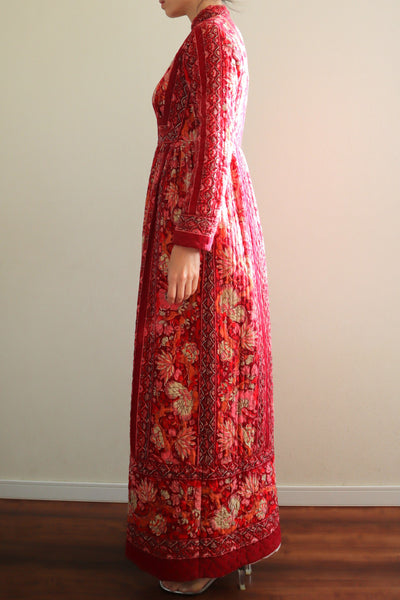 70s Mr. Jac Indian Cotton Quilted Long Dress