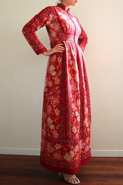 70s Mr. Jac Indian Cotton Quilted Long Dress