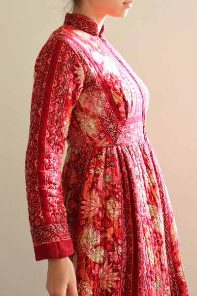 70s Mr. Jac Indian Cotton Quilted Long Dress