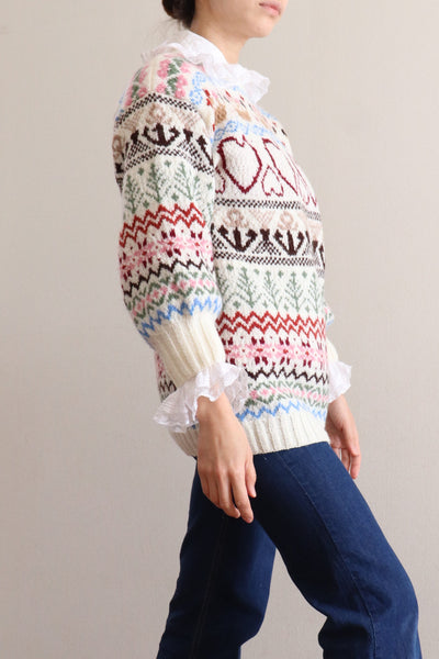 80s Hand Knit Warm  Sweater