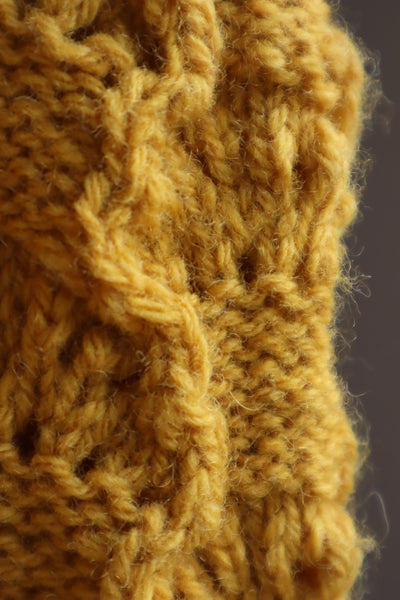 80s Yellow Hand Knit Austrian Wool Cardigan