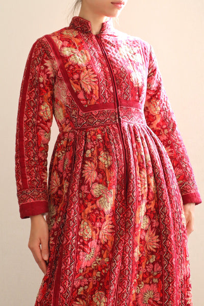 70s Mr. Jac Indian Cotton Quilted Long Dress