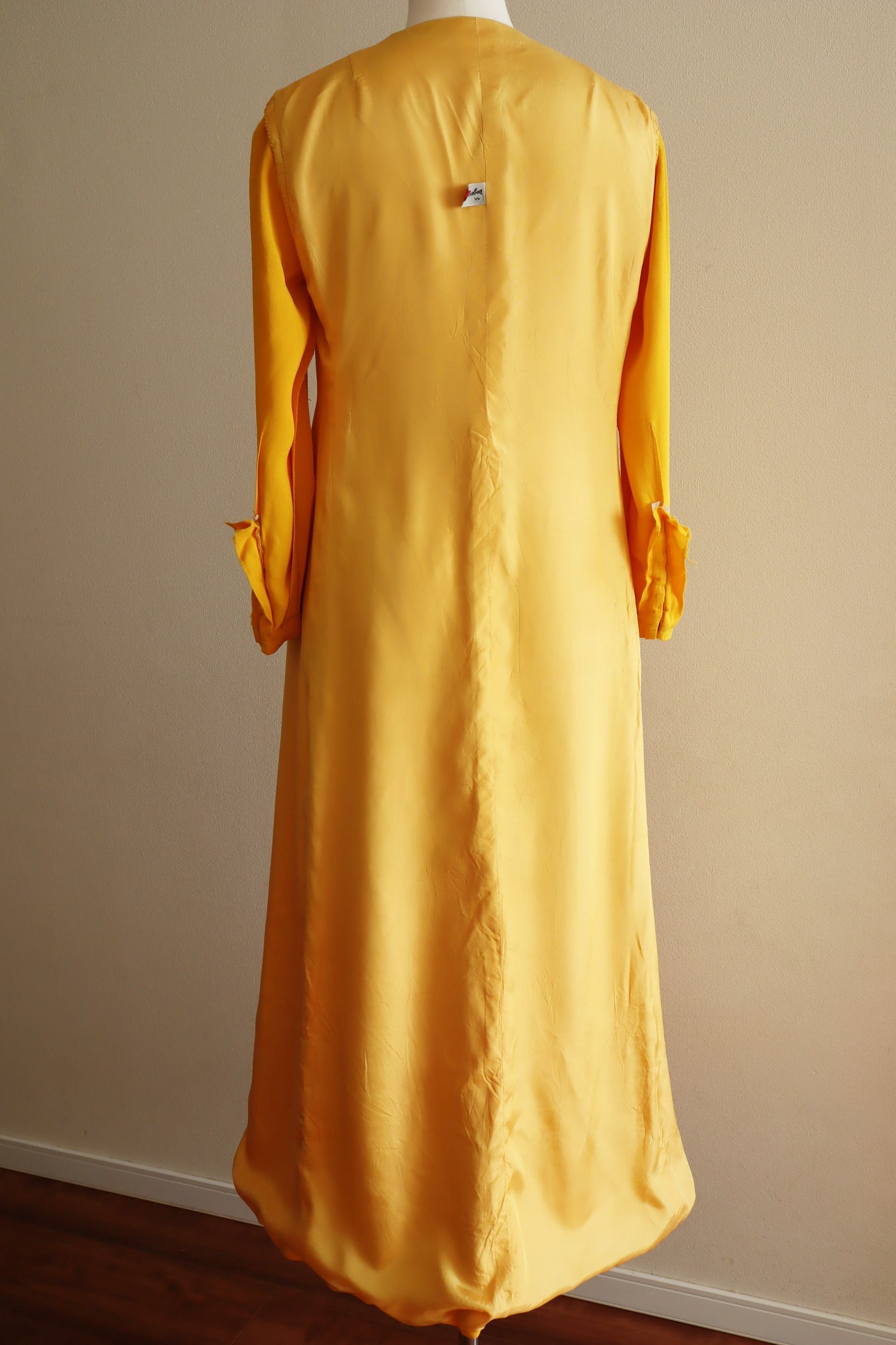 70s Yellow Button Down Maxi Dress