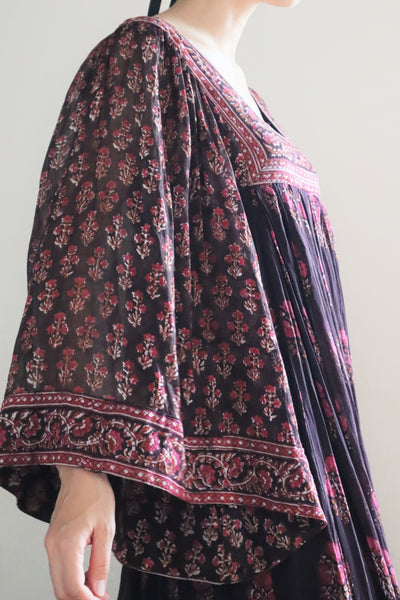 70s Indian Cotton Floor Length Dress
