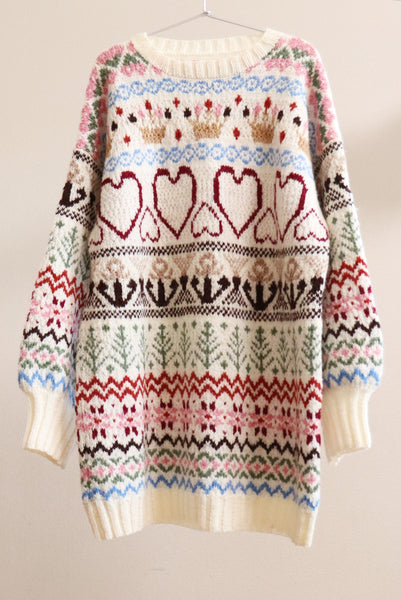 80s Hand Knit Warm  Sweater