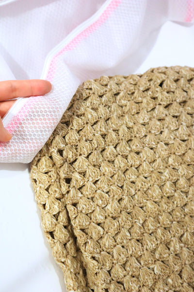 70s Crochet Knit Linen Cotton Blouse
