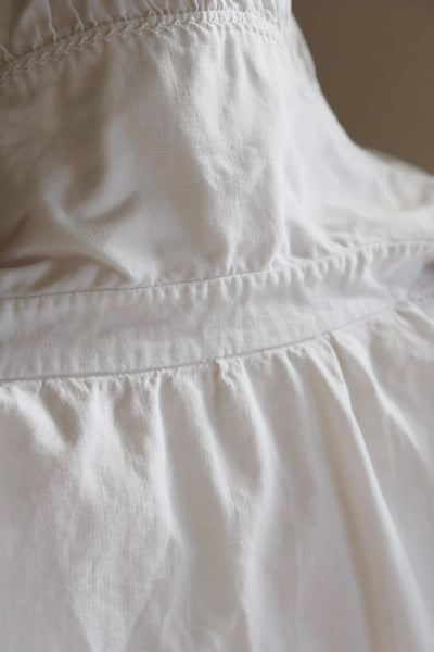 1900s Antique French Frill Collar White Cotton Blouse