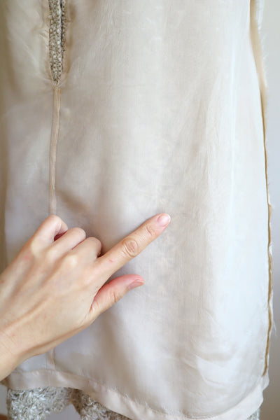 70s Crochet Knit Linen Cotton Blouse