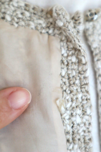 70s Crochet Knit Linen Cotton Blouse
