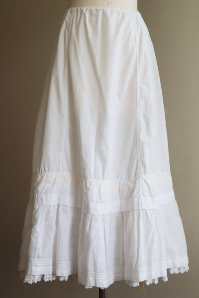 1910s Crochet Lace White Cotton Edwardian Skirt
