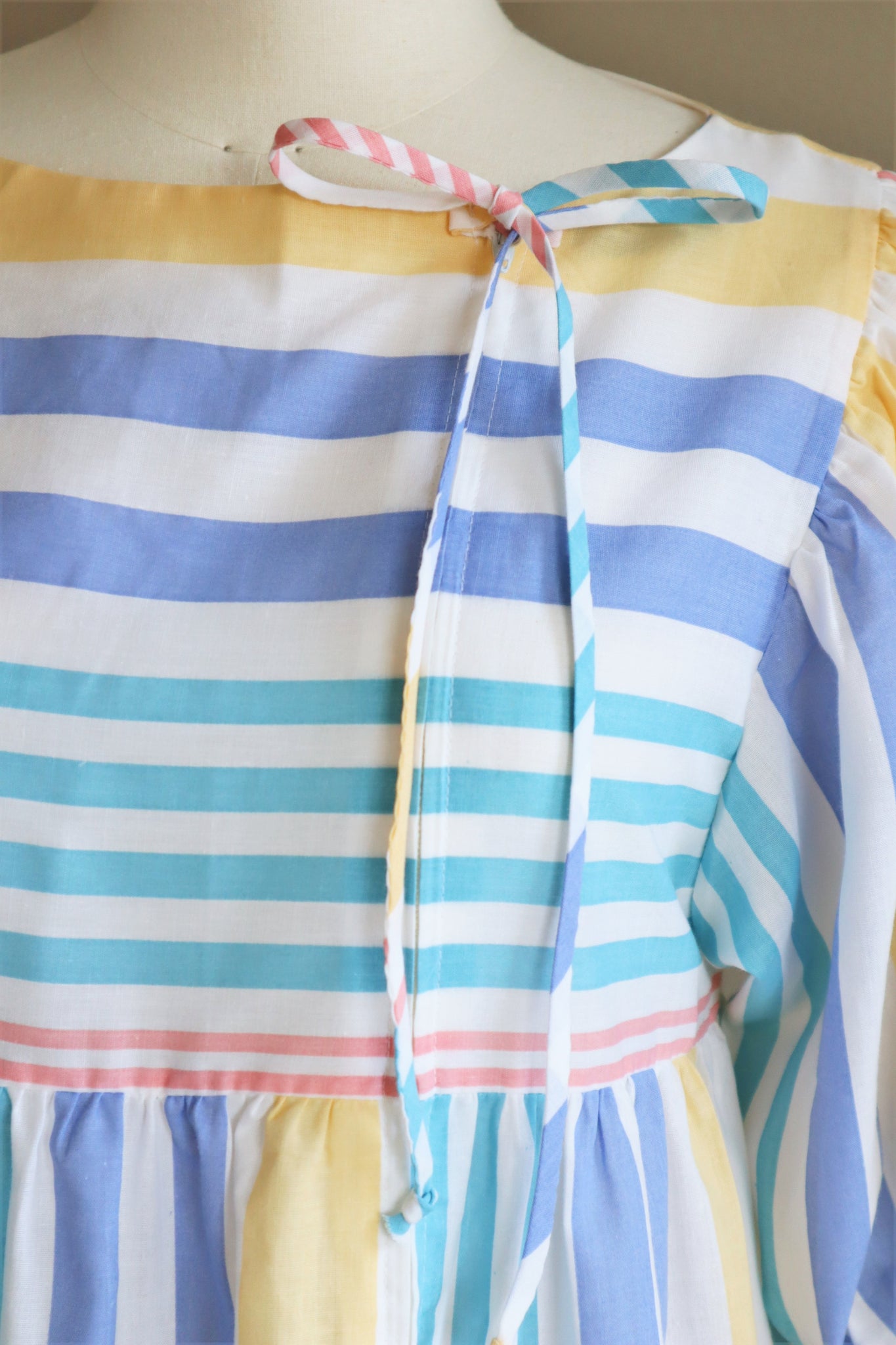 70s Deadstock Candy Color Striped Dress