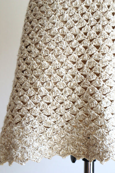 70s Crochet Knit Linen Cotton Blouse
