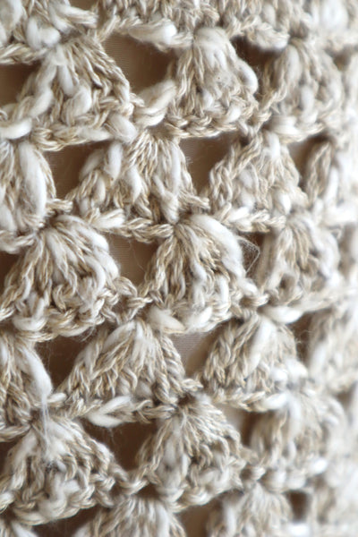 70s Crochet Knit Linen Cotton Blouse