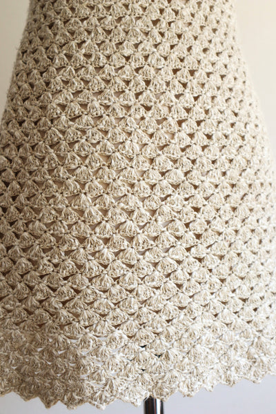 70s Crochet Knit Linen Cotton Blouse
