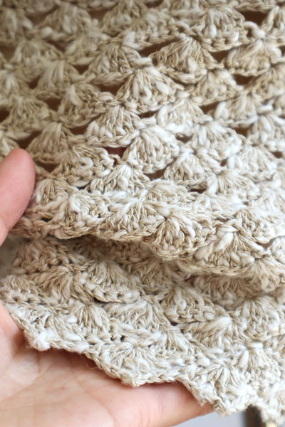 70s Crochet Knit Linen Cotton Blouse