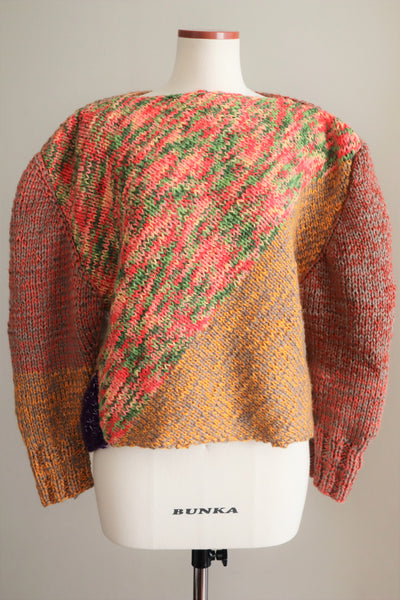 80s Multi Color Hand Knit Sweater