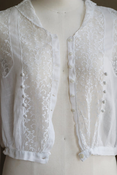 1910s Sailor Collar Cotton Gauze Blouse