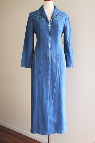 80s Long Denim Dress