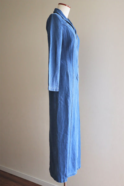 80s Long Denim Dress